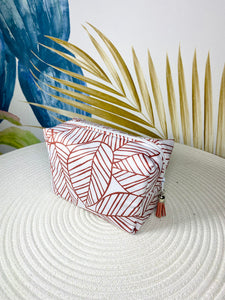 Trousse de toilette bordeaux et blanc / petite Trousse  / Trousse maquillage
