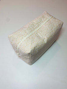Grande Trousse de toilette blanc beige/ Trousse maquillage