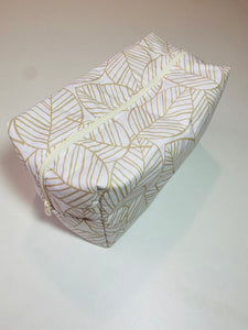 Grande Trousse de toilette blanc beige/ Trousse maquillage