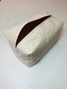 Grande Trousse de toilette blanc beige/ Trousse maquillage
