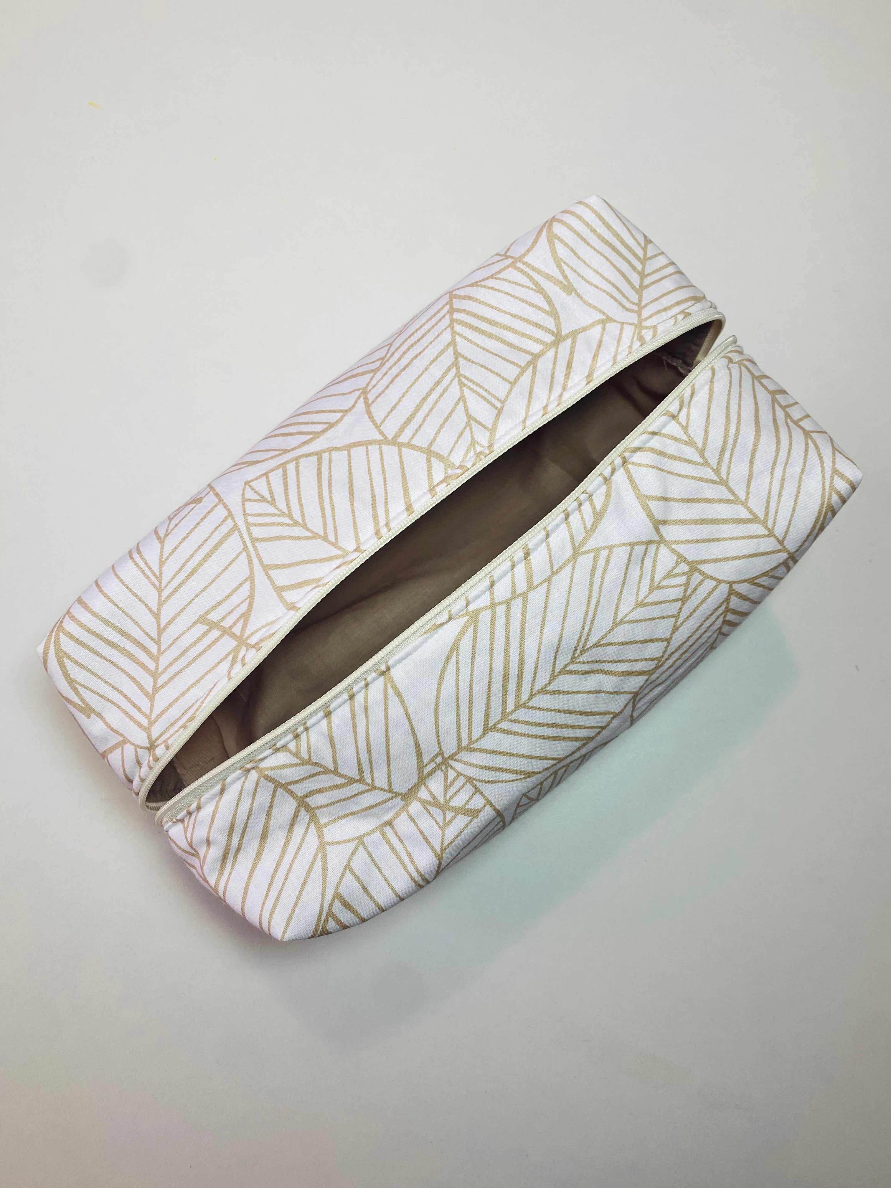 Grande Trousse de toilette blanc beige/ Trousse maquillage